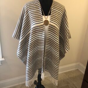 Chico’s striped fringed wrap